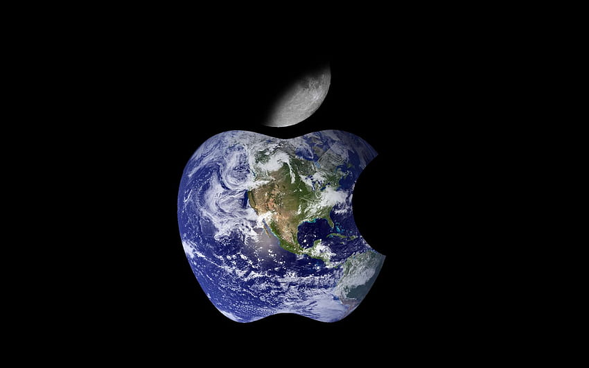 Apple Logo Shaped Earth HD wallpaper