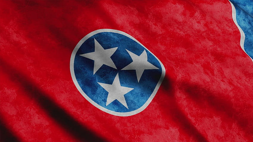 Flaga stanu Tennessee podczas machania, 3D — Wideo stockowe Tapeta HD