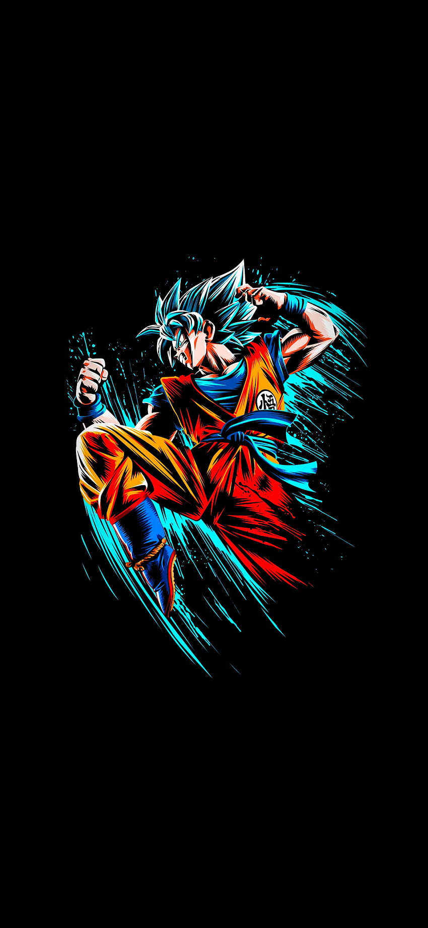 Goku, електриково синьо, арт HD тапет за телефон