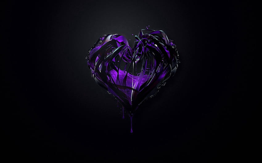 Abstract, Violet, Plexus, Purple, Heart HD wallpaper