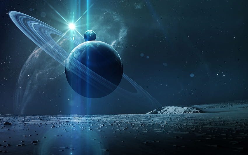 Научнофантастични планети с етикети: Linux, планетарен пръстен HD тапет