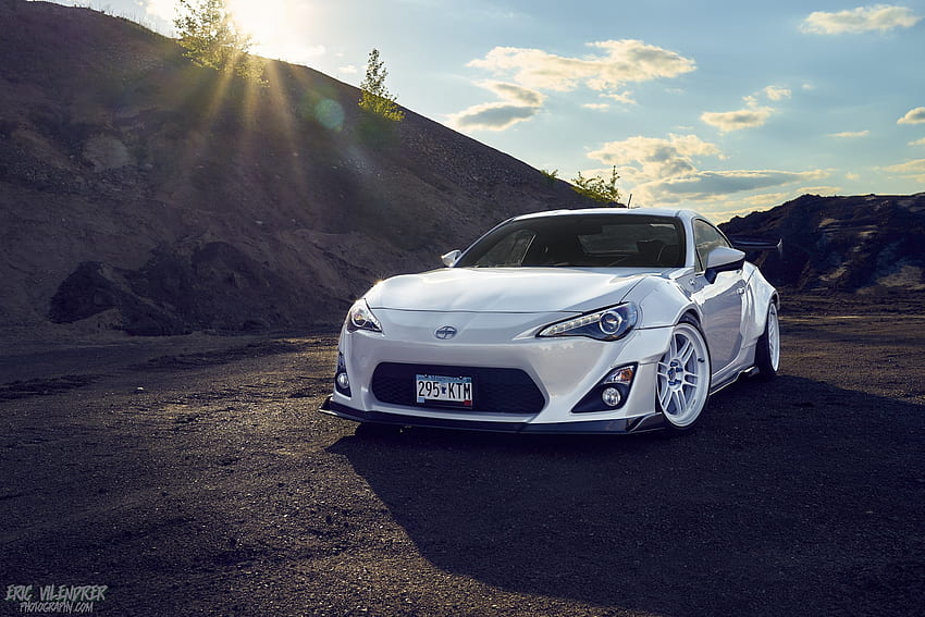 car, Scion FR S, Scion, Mountains, Vehicle, White Cars, Clouds, Minnesota / and Mobile Background HD wallpaper
