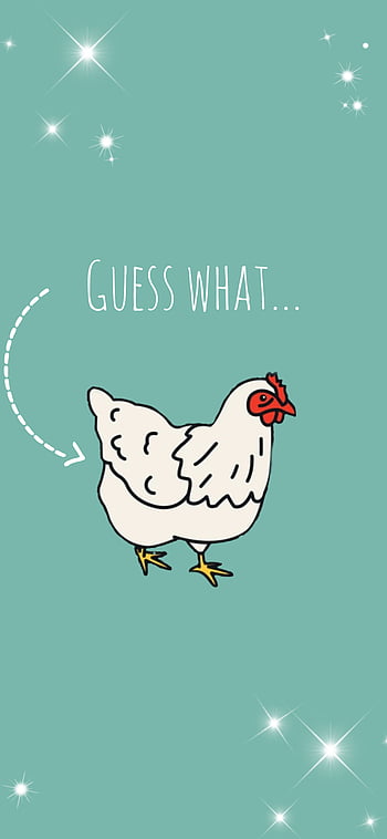 Humor and Funny: Guess What? Chicken Butt! Wallpaper by Art by Raylie |  Society6