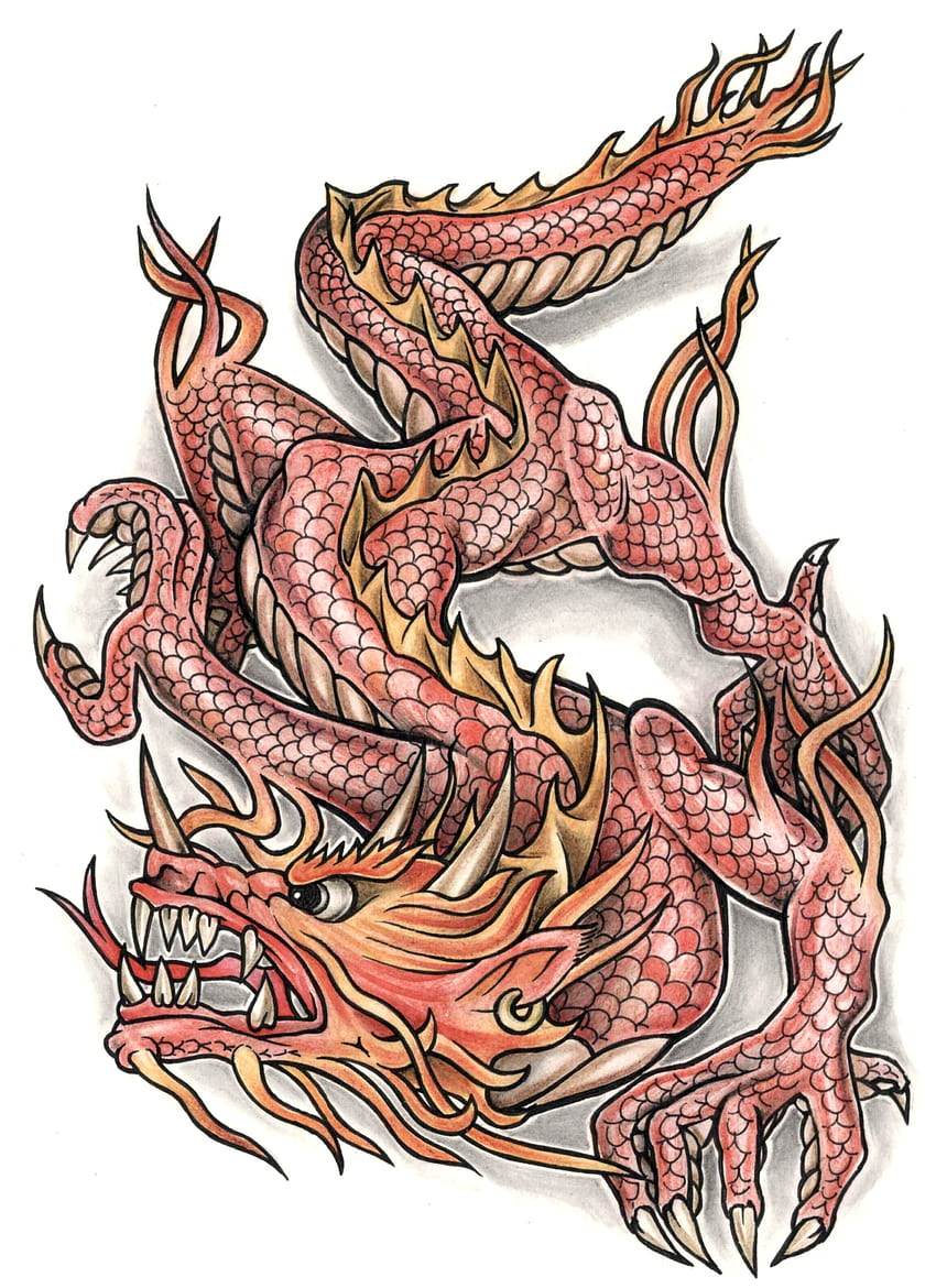 Japanese Dragon on arm in color  일본 용 문신 용 문신 디자인 밴드 문신