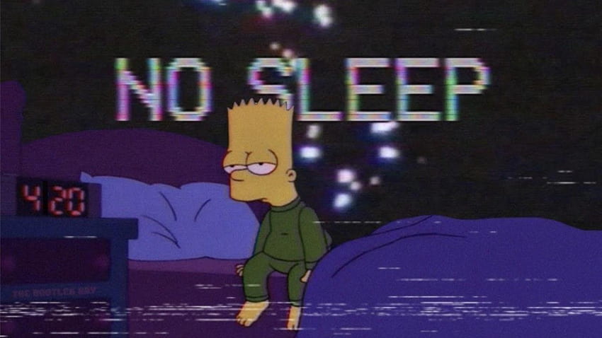 Bart Simpson No Sleep, portátil triste de Bart Simpson fondo de pantalla