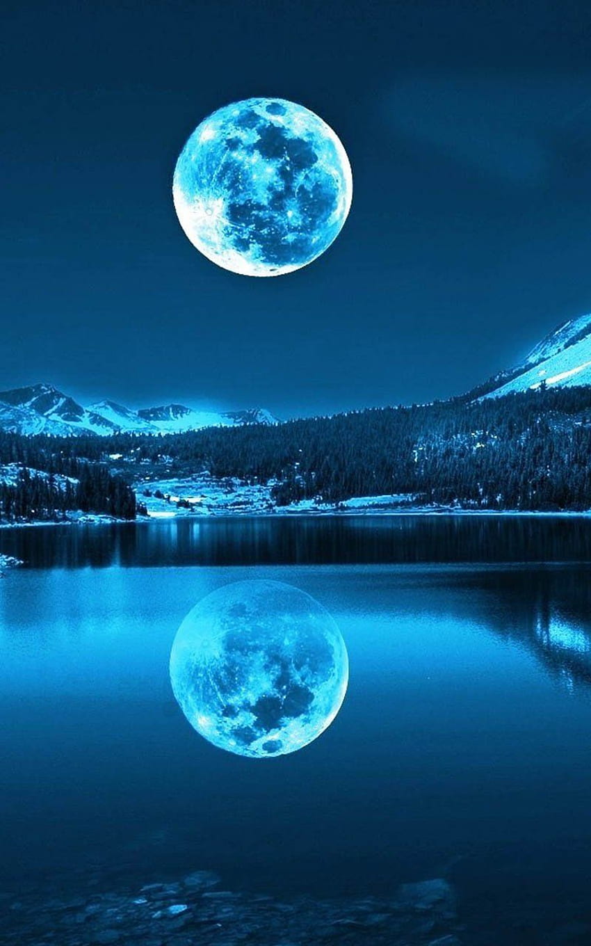 Grahps romantiques de fond de pleine lune, lune céleste Fond d'écran de téléphone HD