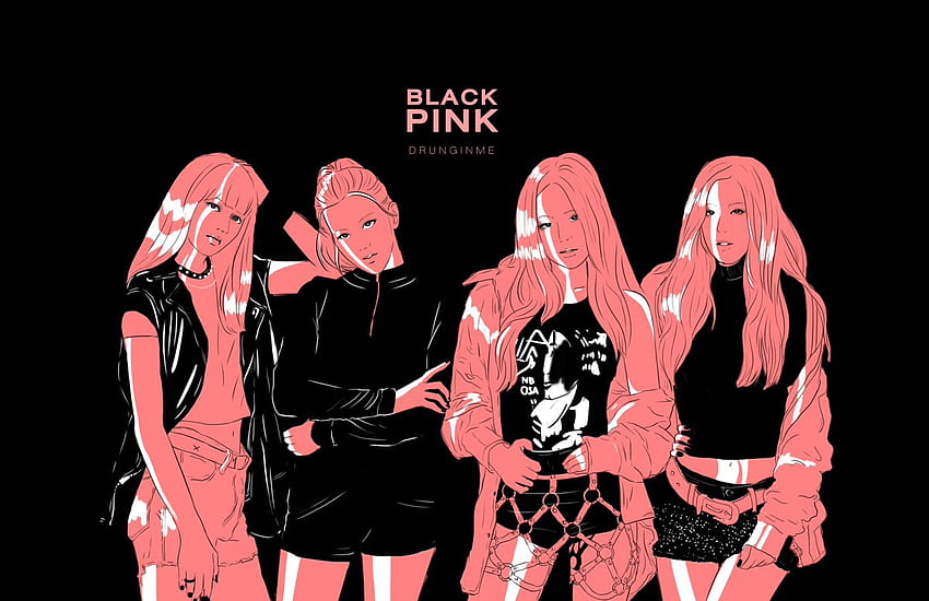 Blackpink-Logo, schwarz-rosa Computer HD-Hintergrundbild