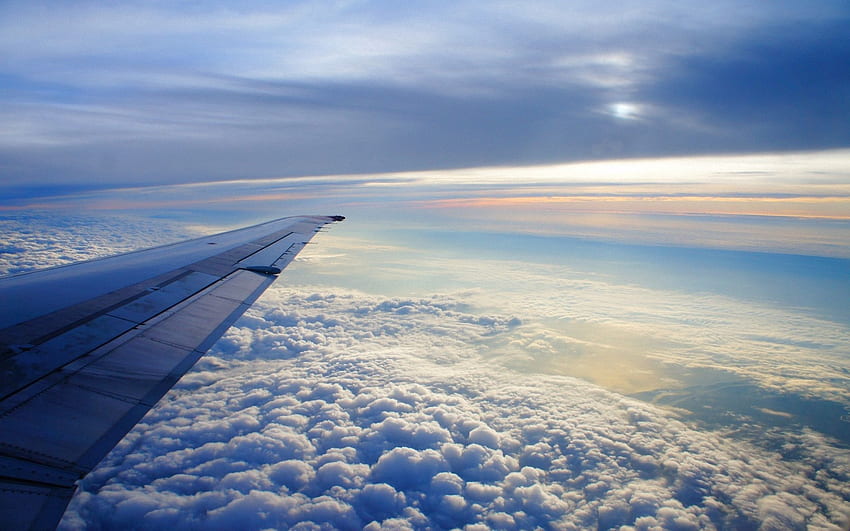 Natur, Himmel, Wolken, Erde, Land, Flug, Höhe, Flügel, Flugzeug, Flugzeug, Schweben, Dämpfen HD-Hintergrundbild