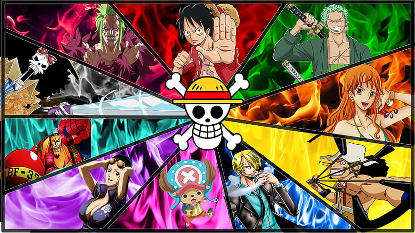 de one piece, anime, cartoon, games, fictional character, collage, One Piece Collage HD wallpaper