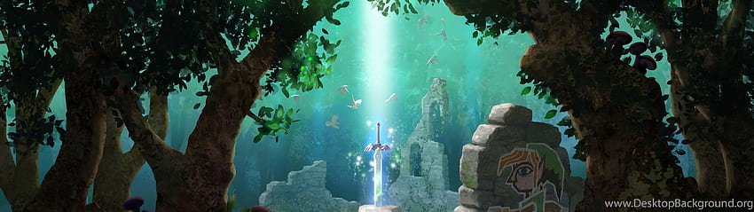 Двоен монитор Zelda, двоен екран Legend of Zelda HD тапет