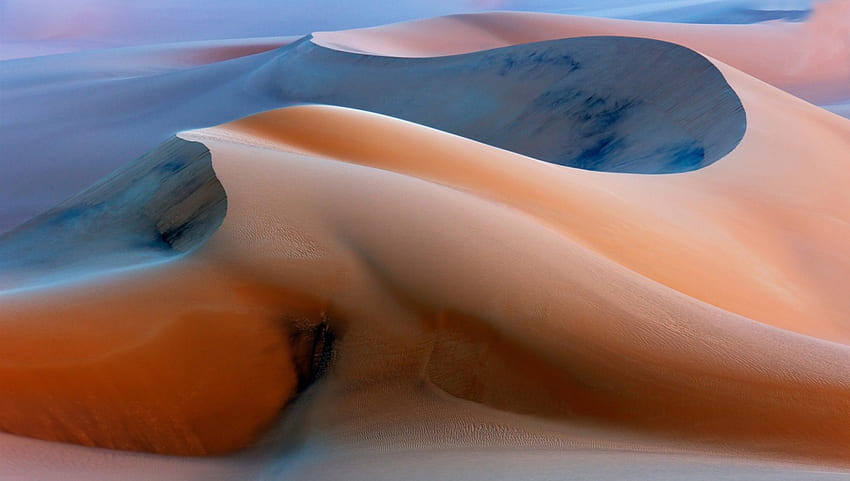 favolose dune di sabbia del deserto, ombre, sabbia, dune, increspature, deserto Sfondo HD