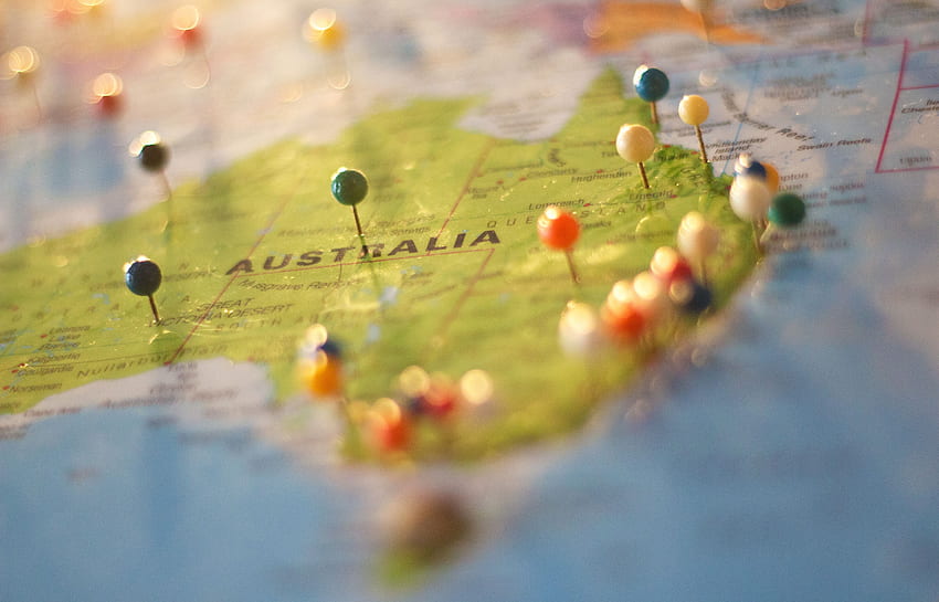 Mapa da Austrália · Estoque, mapa de viagem papel de parede HD