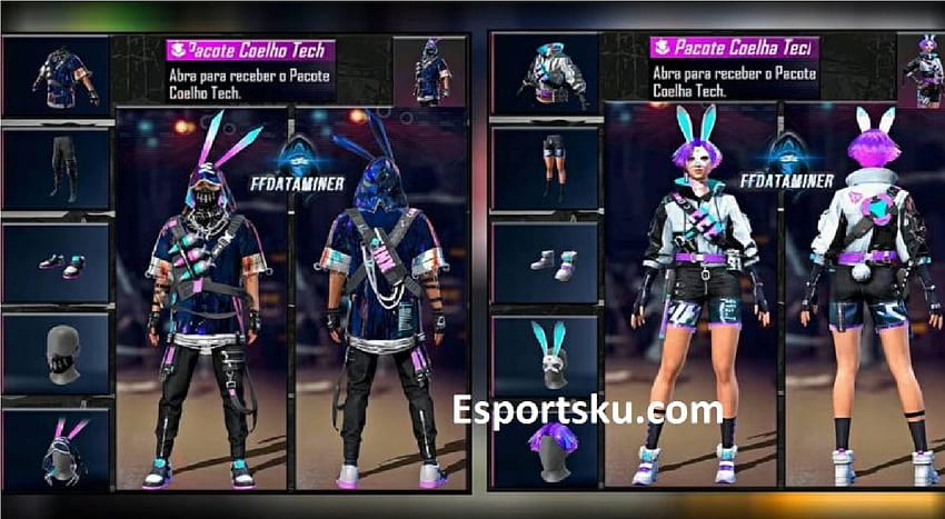 Duo Cyber Bunny Bundle in Fire (FF) Leak – Esports HD wallpaper
