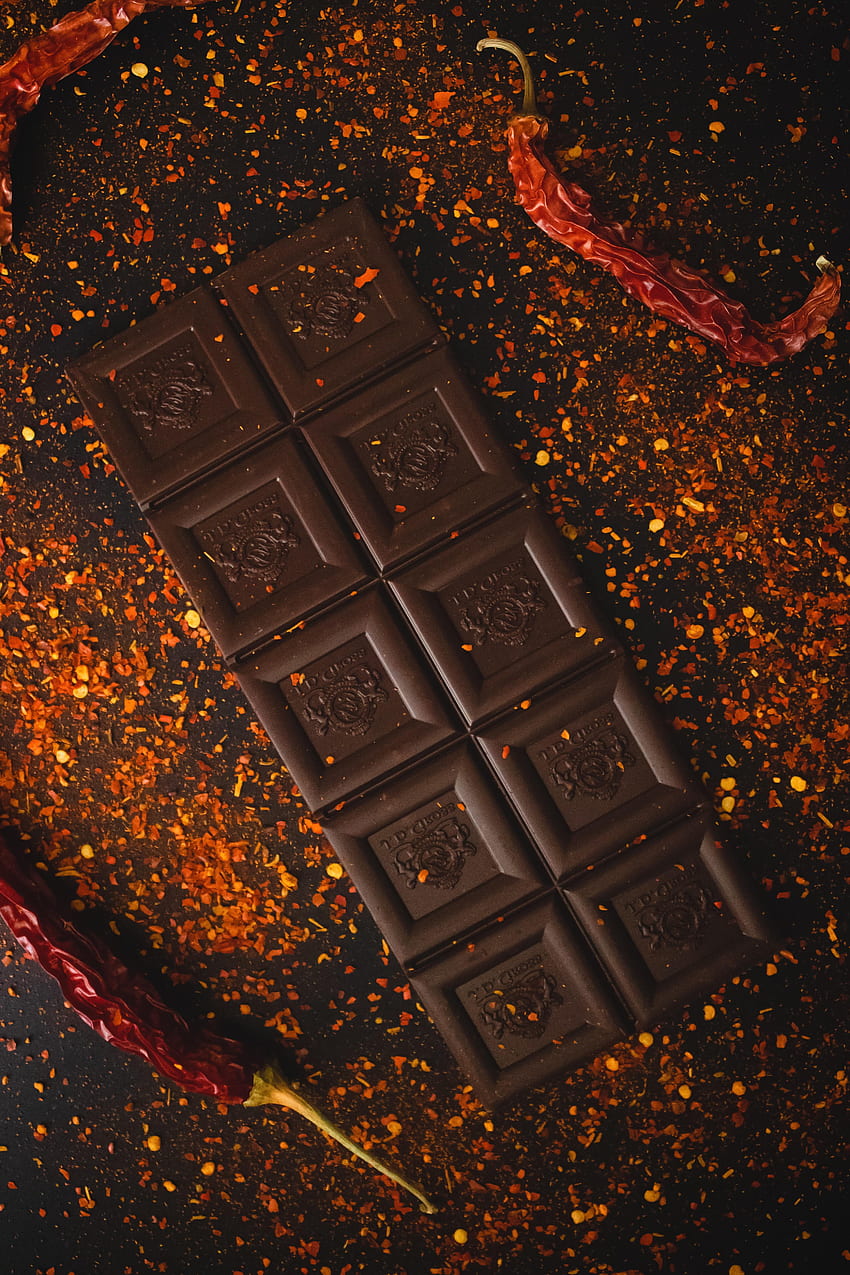 Food, Chocolate, Pepper, Desert, Crumbs, Chocolate Bar HD phone wallpaper