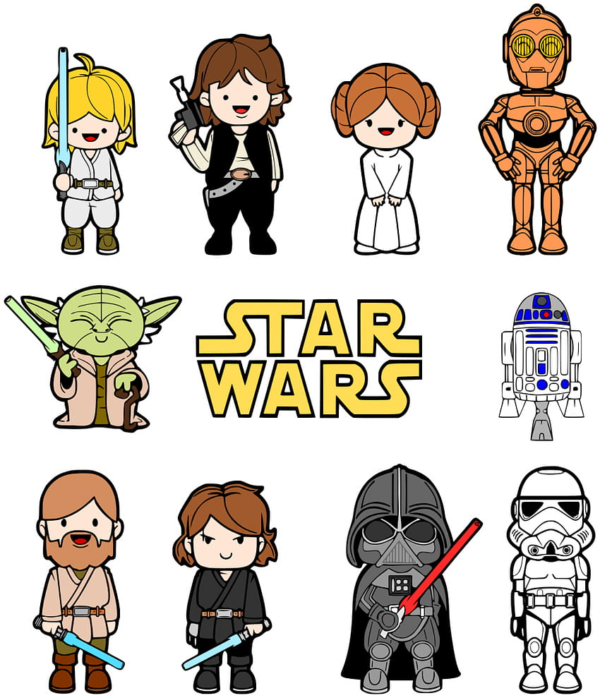 Star Wars Cartoon Png, Star Wars Cartoon Png png, ClipArt nella libreria clipart, Star Wars Cartoon Characters Sfondo del telefono HD