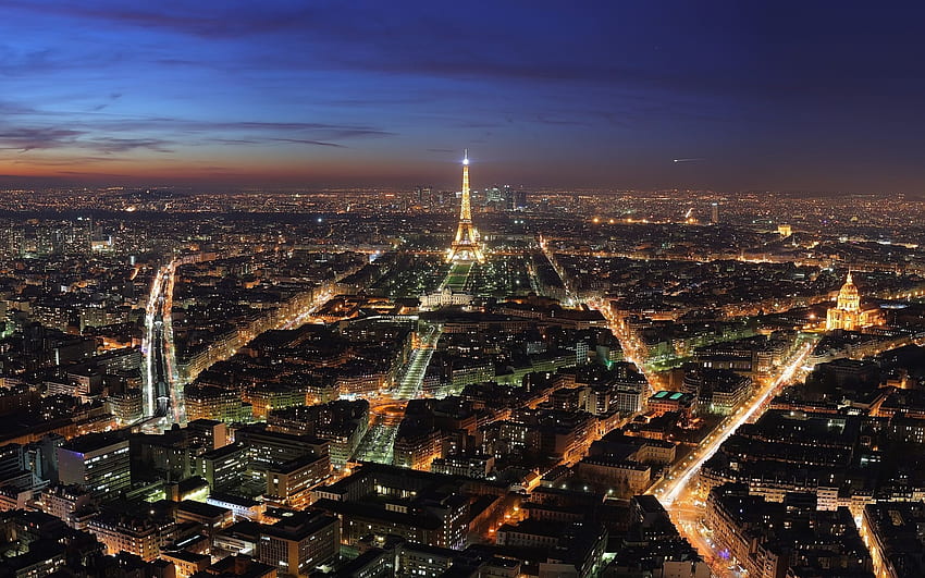 Paris, paysages urbains, horizons, nuit, architecture, France, bâtiments, Europe Nuit Fond d'écran HD