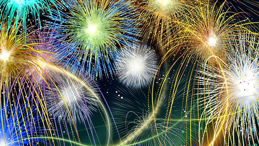 Feuerwerksfeier F2, Kunst, 4. Juli, Illustration, Kunstwerk, Anlass, Breit, Feiertag, Patriotismus, Malerei HD-Hintergrundbild