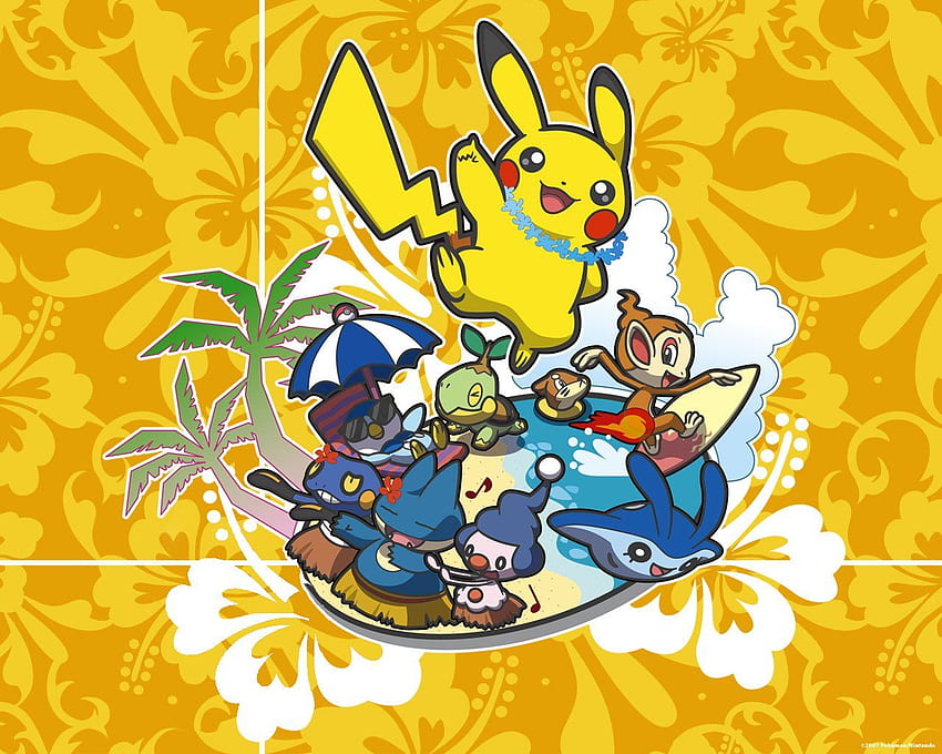 Piplup (Pokémon) and Background, Togepi and Pikachu HD wallpaper