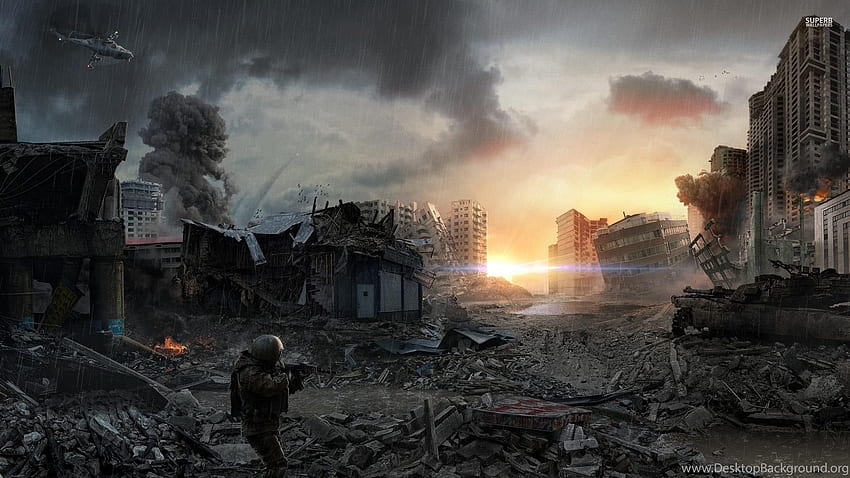 Ville post-apocalyptique, Apocalypse, Soldat, Fantaisie, . Arrière-plan, Zombie Apocalypse City Fond d'écran HD