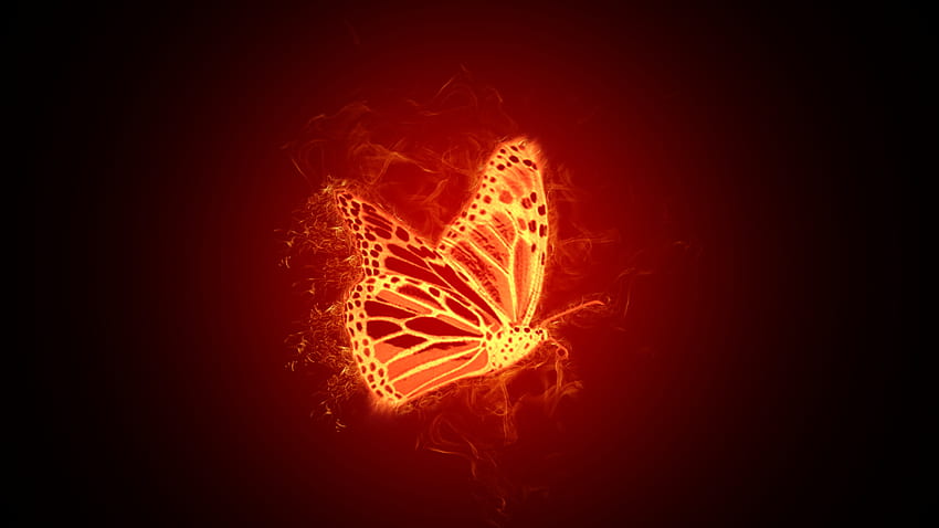 赤い蝶、光の蝶 高画質の壁紙