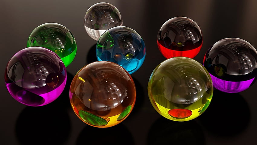 Glass Spheres, Abstract, Spheres, , 3D, Glass HD wallpaper