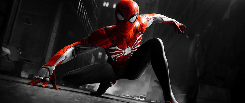 Black And Red, Suit, Spider Man, Video Game , Dual Wide , Background, 16142, Dual Spider Man HD wallpaper