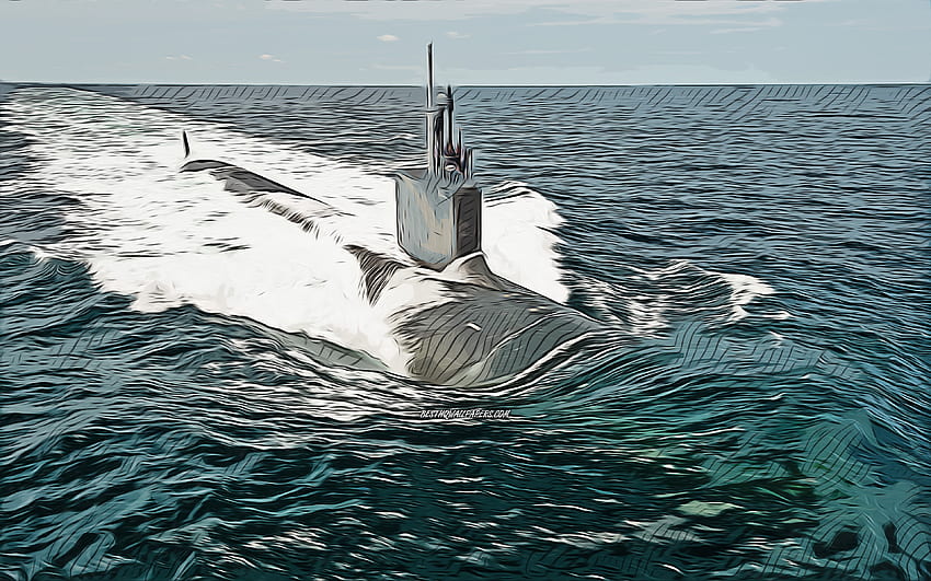 USS John Warner, , vector art, SSN-785, submarines, United States Navy, US army, abstract ships, battleship, US Navy, Virginia-class, USS John Warner SSN-785 HD wallpaper