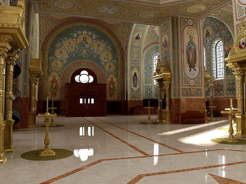 Bizantium3, gereja, katedral, grafik, ruang sakral Wallpaper HD