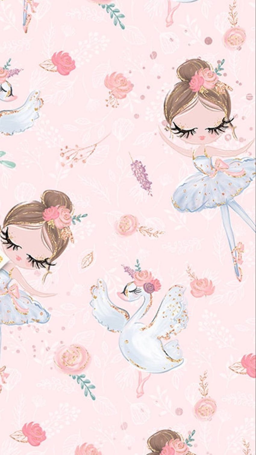 Kelsey Larsen on My charming patterned world. Baby girl, Ballerina Cartoon HD phone wallpaper