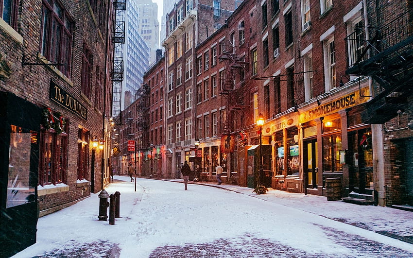 New York New York City Manhattan Financial District NYC [] for your , Mobile & Tablet. Explore NYC Winter Scenes . New York City Winter HD wallpaper