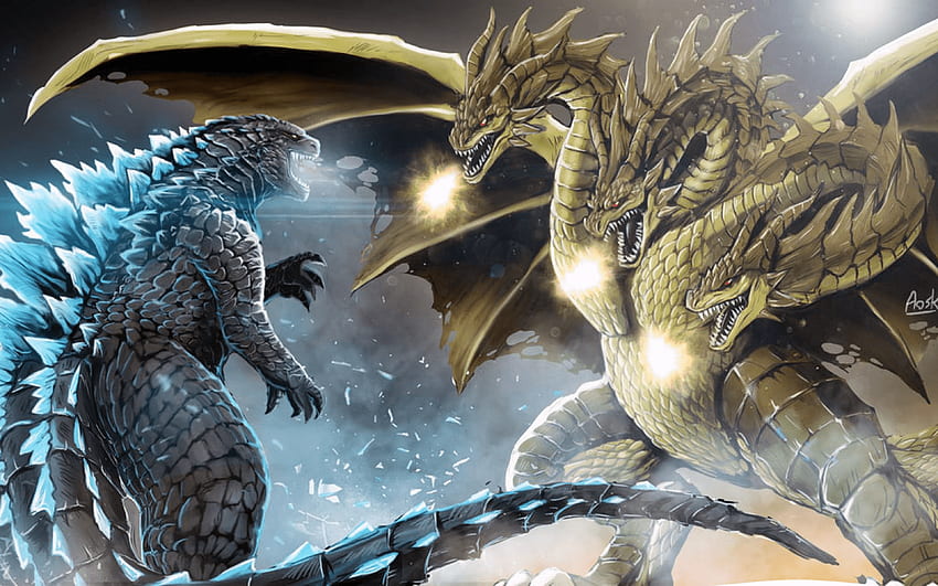 Godzilla vs King Ghidorah para Ultra 16:10, Genial Godzilla fondo de pantalla