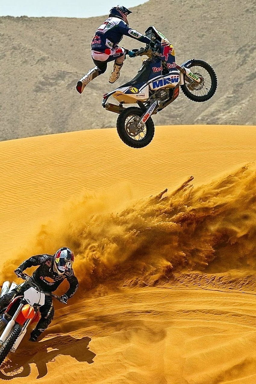 motocross, desert, motorcycle, sand, Motocross Art HD phone wallpaper