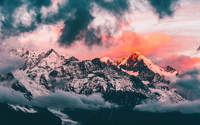 Mountain, Clouds, Landscape, Scenery, - Macbook Pro Mountains HD wallpaper  | Pxfuel