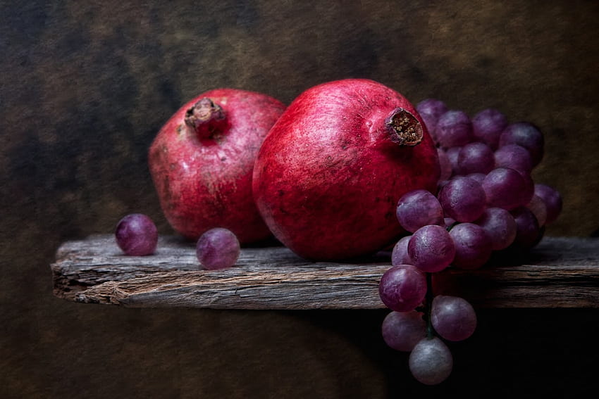 trauben und granatäpfel trauben granate stillleben HD-Hintergrundbild