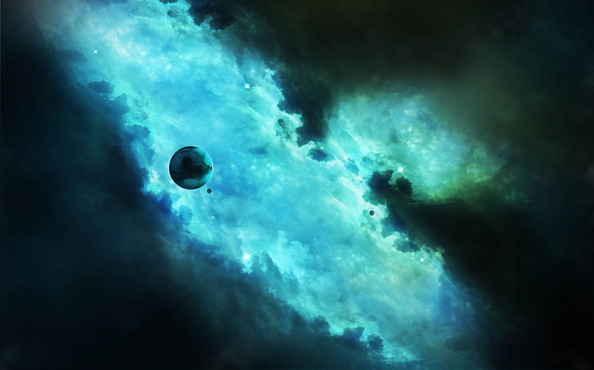 Outer space, Galaxy, Planet, Alone, , Space, Blue Outer Space HD wallpaper