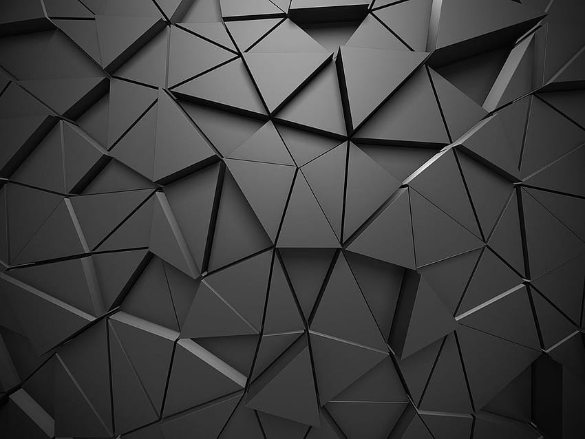 3 d の黒灰色の幾何学的なリビング ルーム トレンディなオフィスの壁、空間幾何学 高画質の壁紙