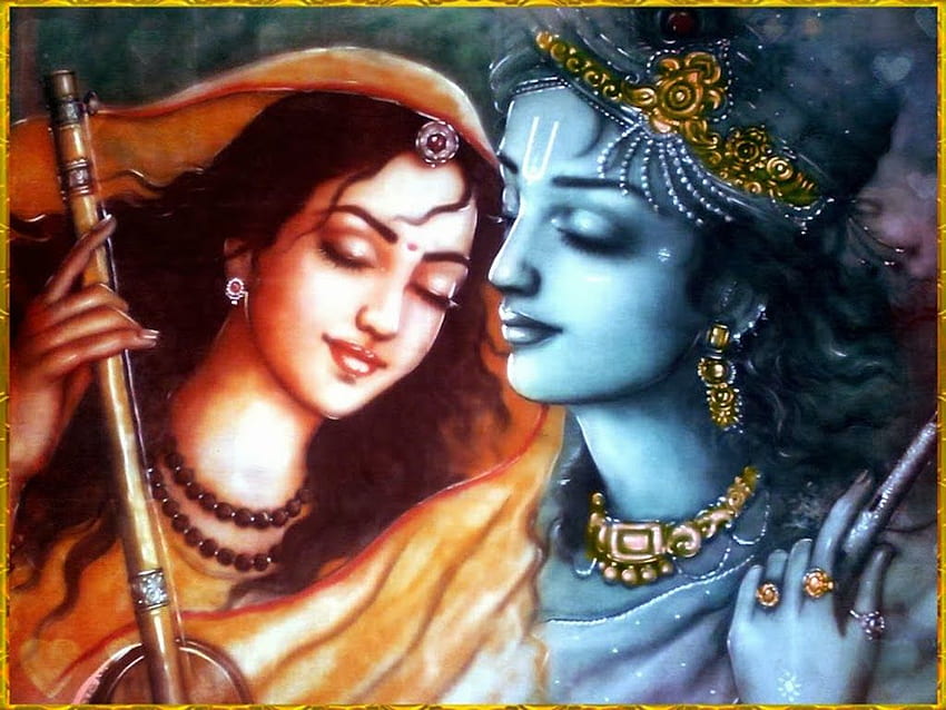 Лорд Кришна и Мира Красива - Радха Кришна Ки Сад - & фон HD тапет