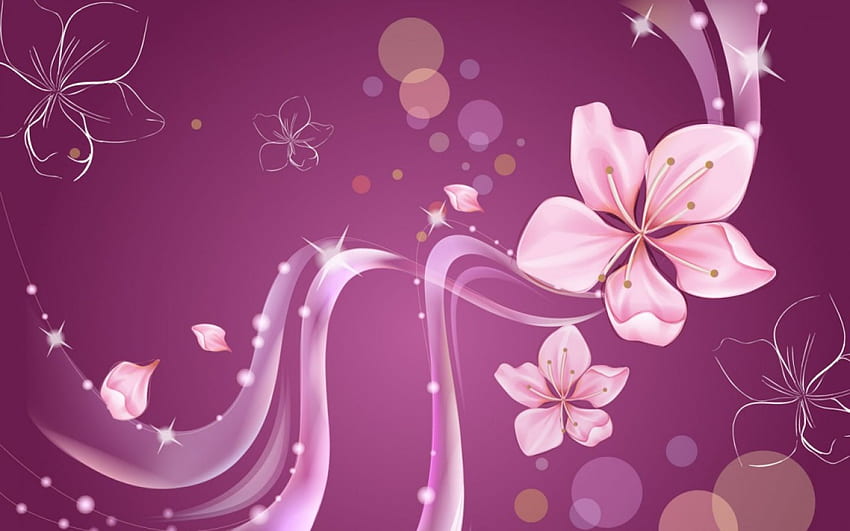Pink flowers , flowers, 3d HD wallpaper