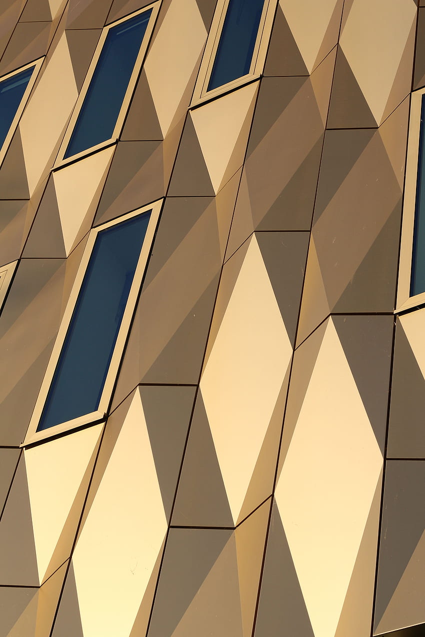 Architecture, Building, Minimalism, Relief, Facade, Geometry, Polygon HD phone wallpaper