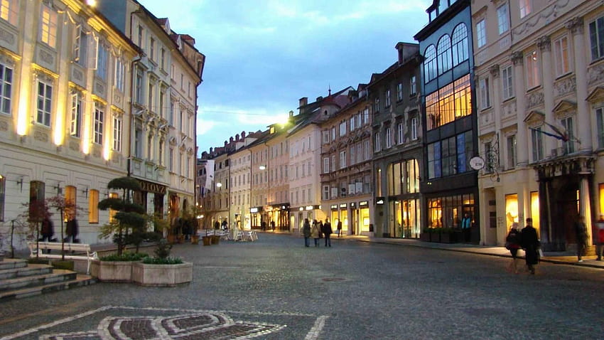Calle Europa Eslovenia Ljubljana Mundo Ciudad fondo de pantalla