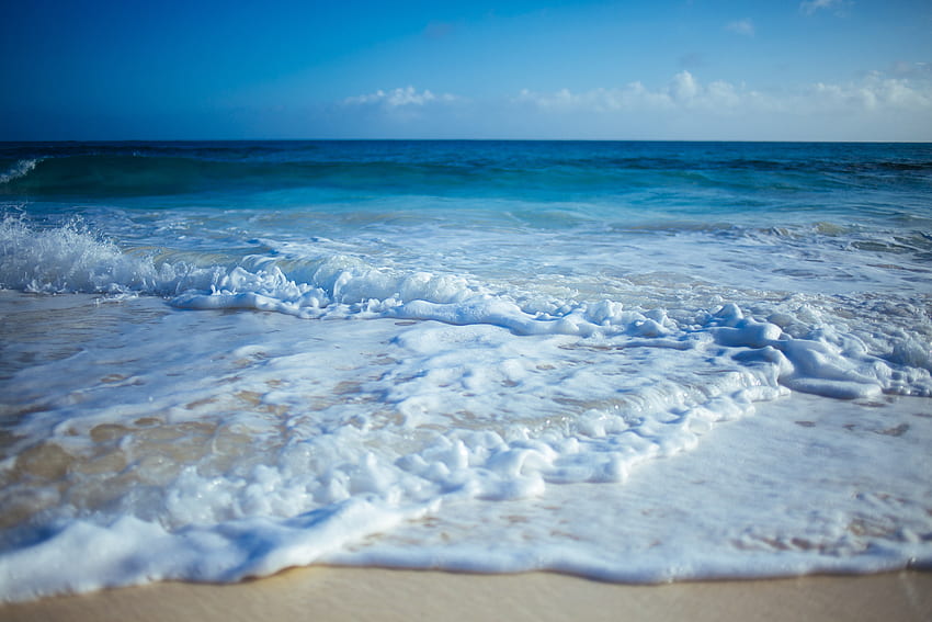 Natura, onde, sabbia, riva, banca, surf Sfondo HD