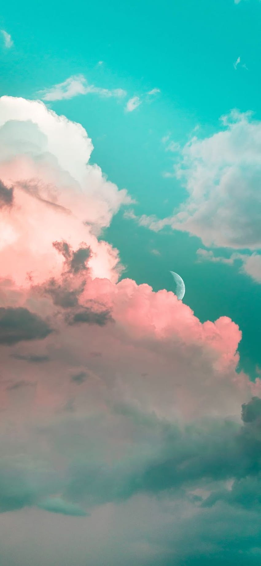 In - Sky Pink Clouds Moon HD phone wallpaper | Pxfuel