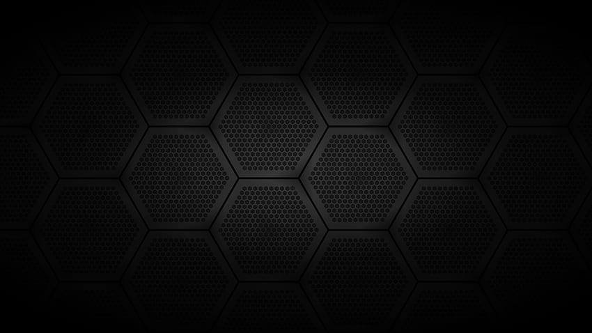 Sechseckmuster aus Metall. Android schwarz, Kohlefaser, Hexagon, Wabenmuster HD-Hintergrundbild