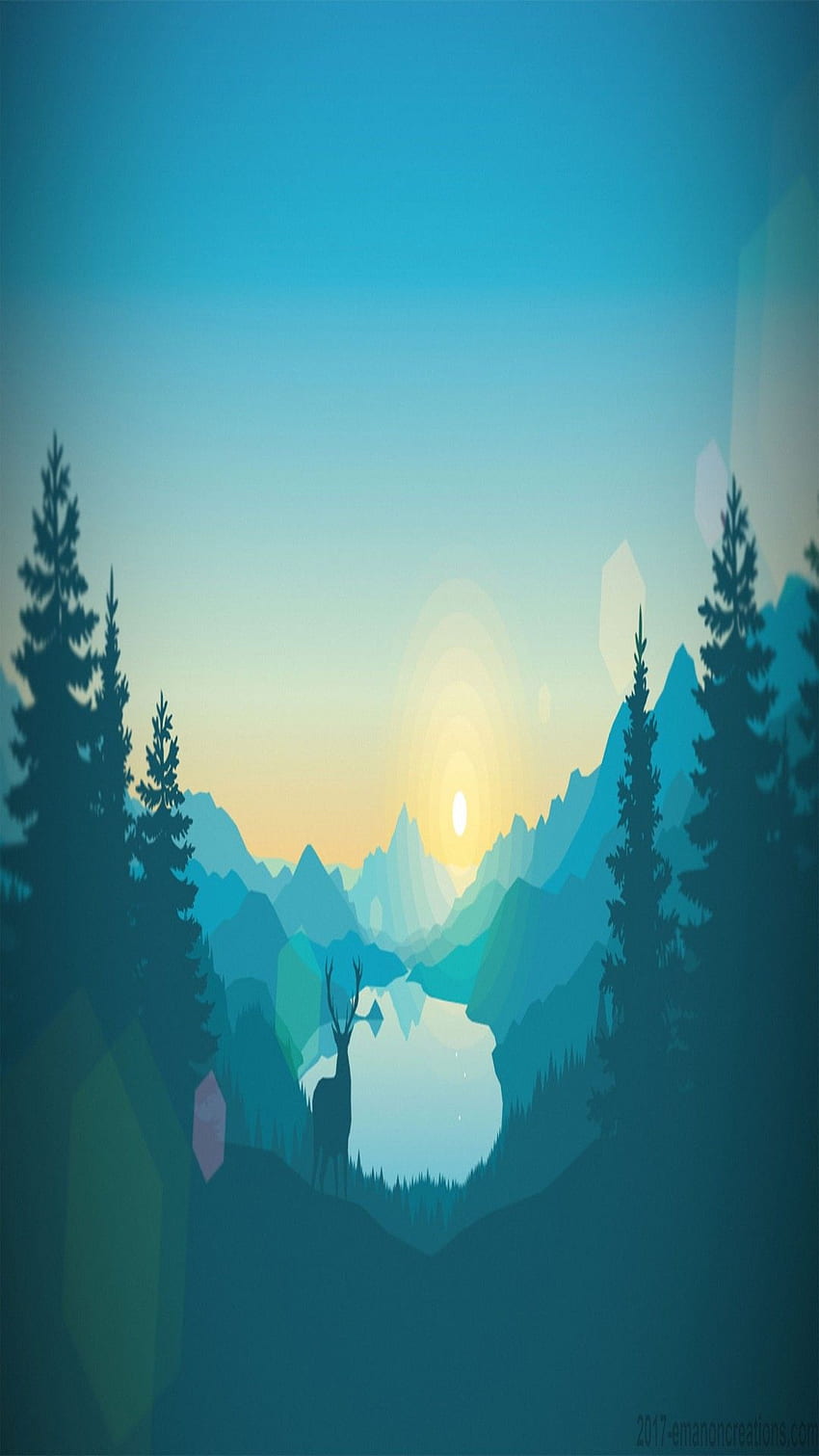 Minimalist Forest Night Wallpaper for Pc