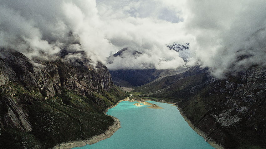 Sungai, alam, pegunungan, awan Wallpaper HD