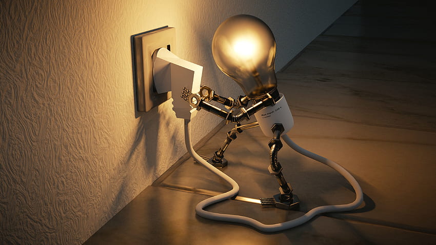 3D, Лампа, Електричество, Идея, Розетка, Фасунга HD тапет
