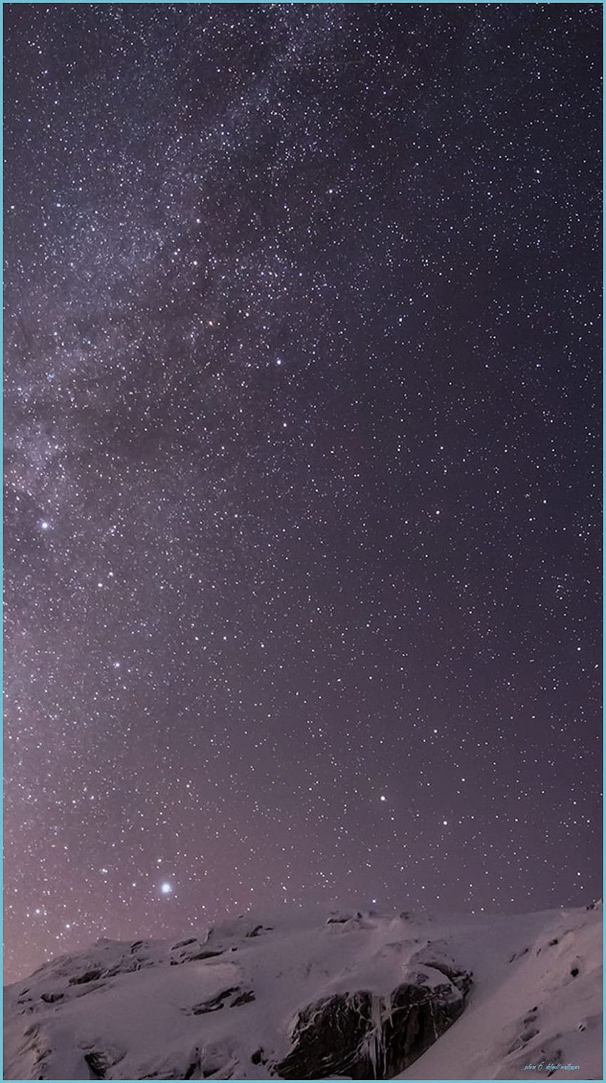 Snowy mountain landscape night sky c - iphone 6 default wallpaper ponsel HD