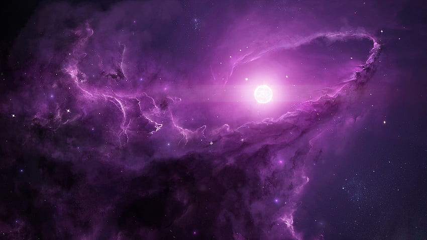Space Nexus กาแลคซี สีสัน สีม่วง ก๊าซ อวกาศ ดวงดาว วอลล์เปเปอร์ HD