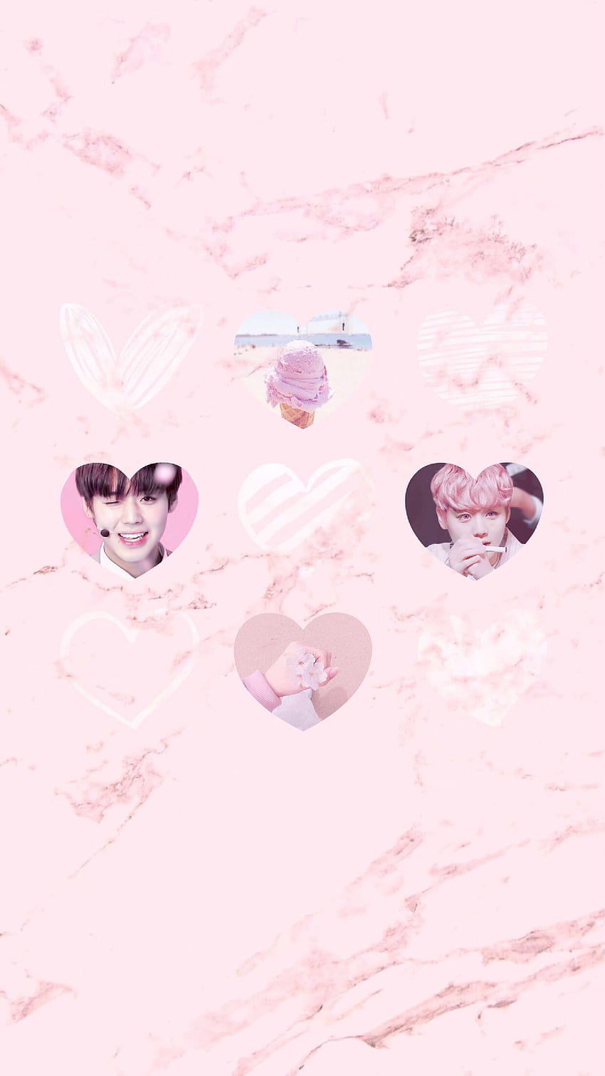 Wanna one Park Jihoon pink marble iPhone pastel heart, Pastel Pink Tumblr HD phone wallpaper