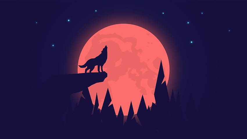 Wolf Howling on Full Moon Night Ultra . Background ., Wolves Howling HD wallpaper